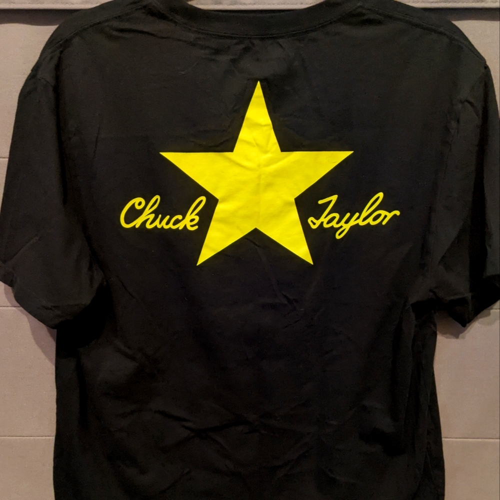 Converse Black Tee with Yellow Star Chuck Taylor Graphic